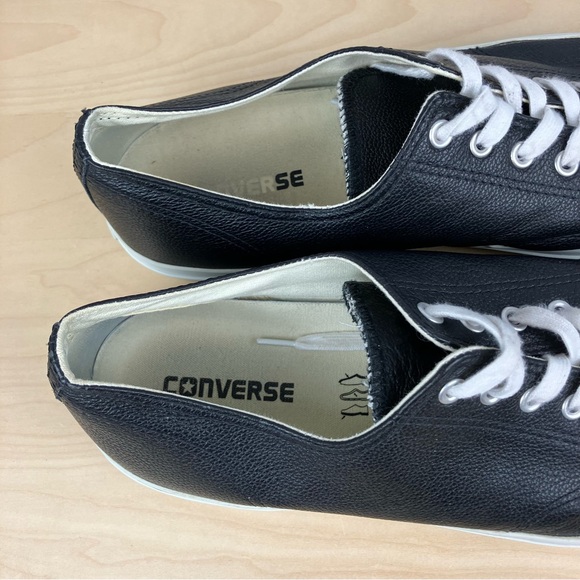 Converse Jack Purcell Men’s Size 13.0 Black & White Leather Low Top Shoes - Picture 9 of 10
